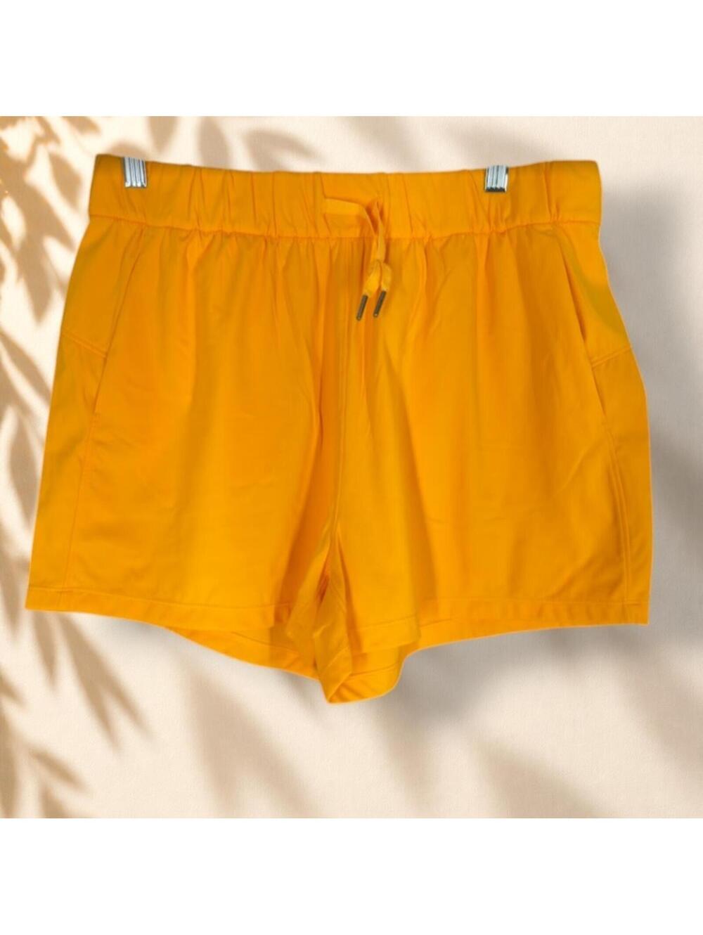 Willit Shorts Women M Medium Orange High Rise Drawstring Chino Pockets Casual